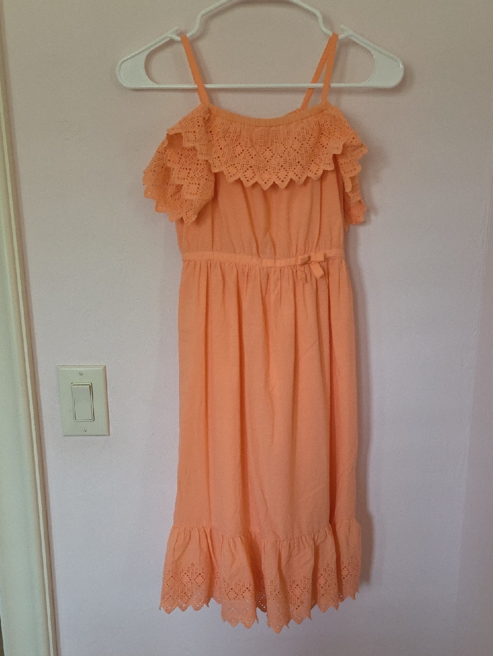 Janie and Jack Peach Eyelet Ruffle Sundress